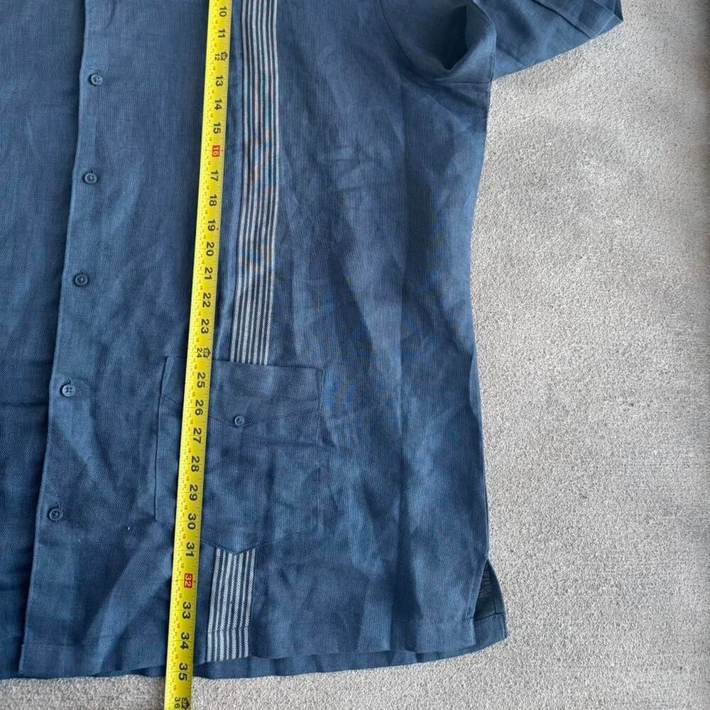 Cubavera Men’s Linen Short Sleeve Button Down Shirt Blue Stripe Sz 4xl NWT ! - Picture 5 of 8